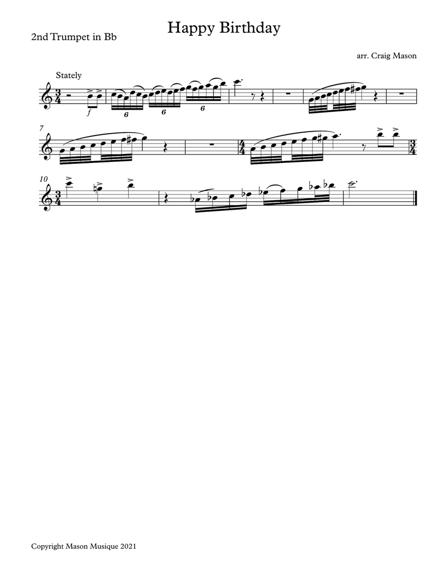 Happy Birthday Happy Birthday Brass Quintet scores gallery preview page 3
