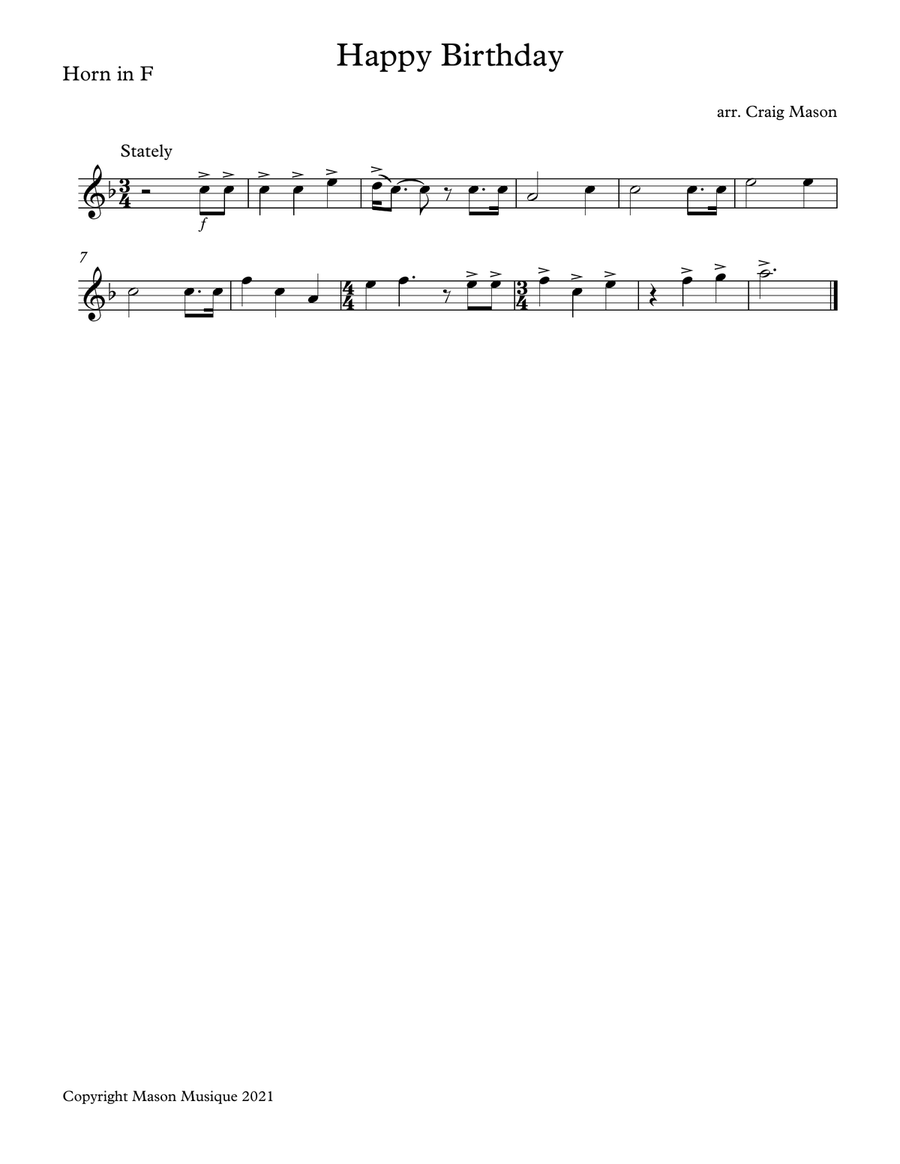 Happy Birthday Happy Birthday Brass Quintet scores gallery preview page 4