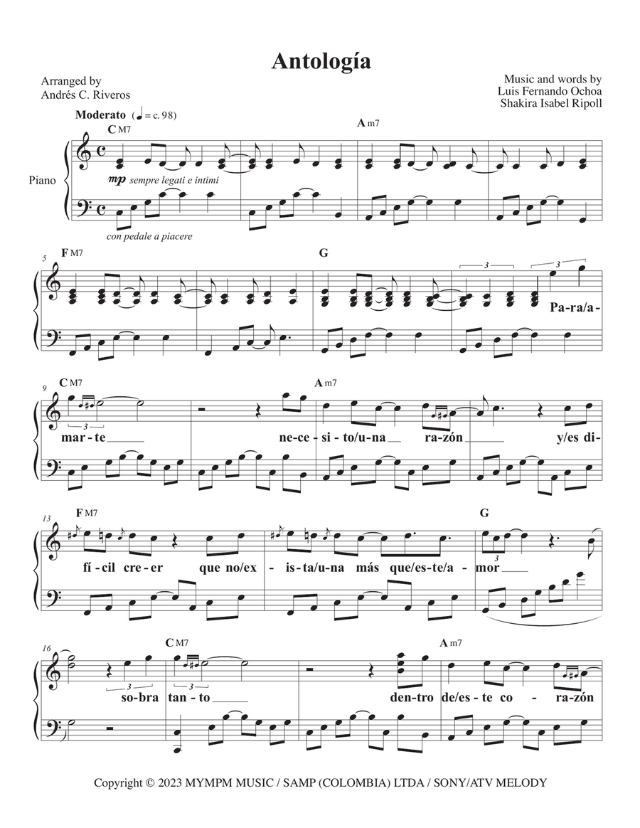 Antologia Antologia Piano Solo scores gallery preview page 1