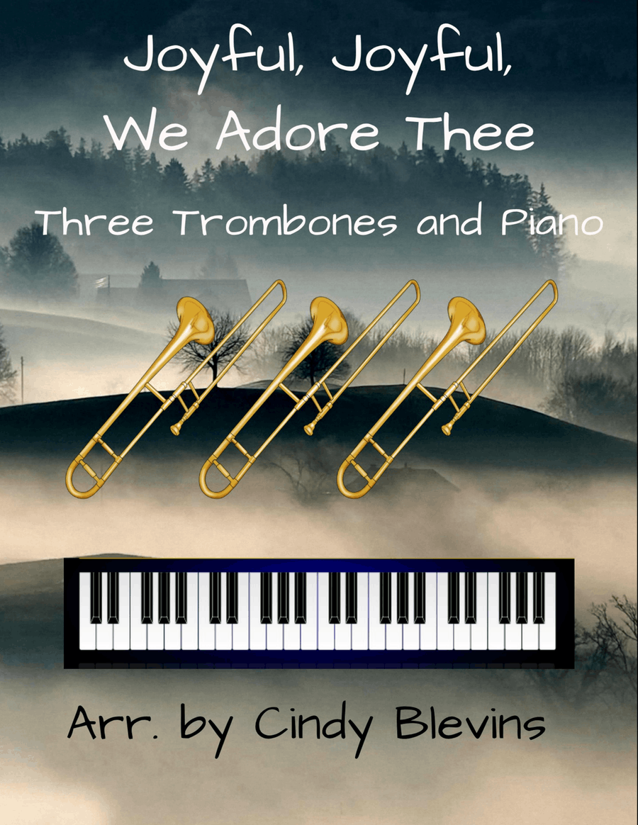 Joyful, Joyful, We Adore Thee, for Three Trombones and Piano Trombone Trio scores gallery preview page 1