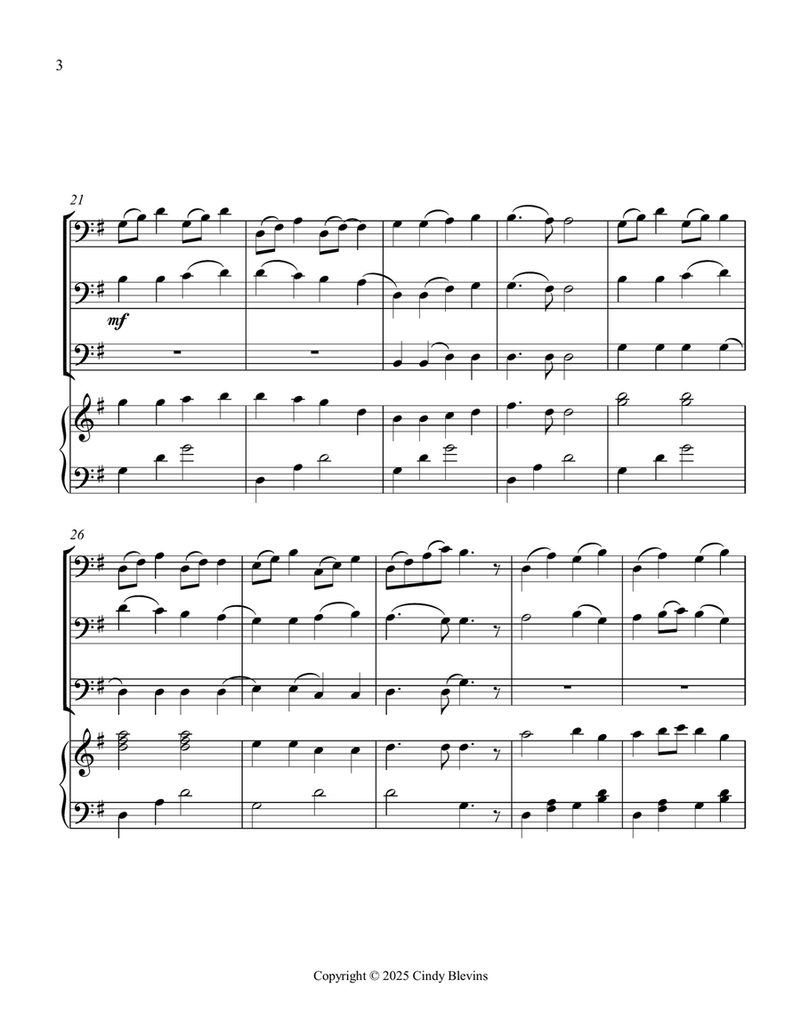 Joyful, Joyful, We Adore Thee, for Three Trombones and Piano Trombone Trio scores gallery preview page 4
