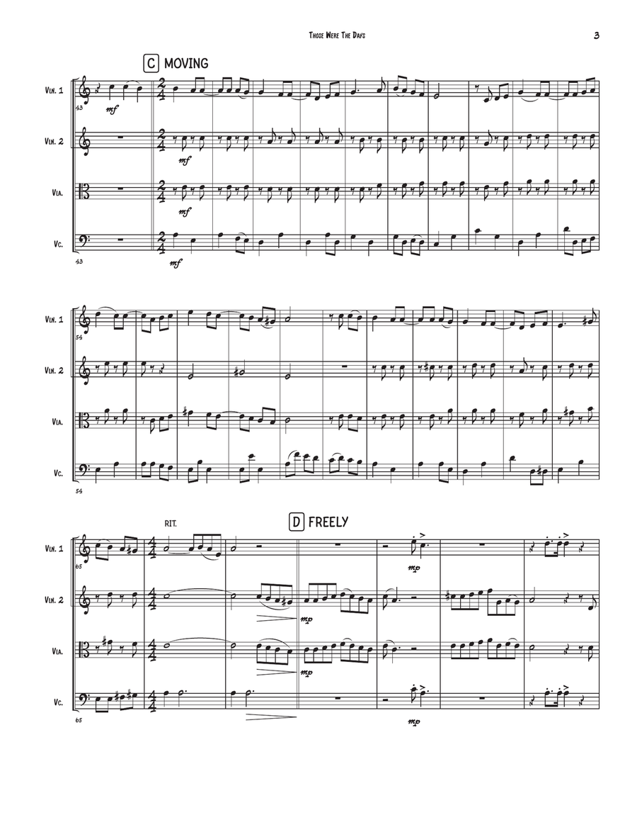 Those Were The Days Those Were The Days String Quartet scores gallery preview page 3