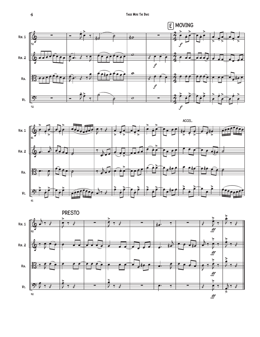 Those Were The Days Those Were The Days String Quartet scores gallery preview page 4