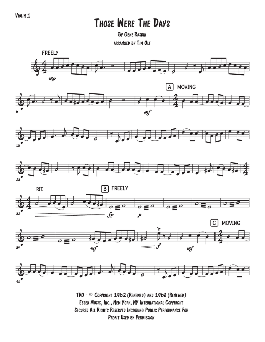 Those Were The Days Those Were The Days String Quartet scores gallery preview page 5