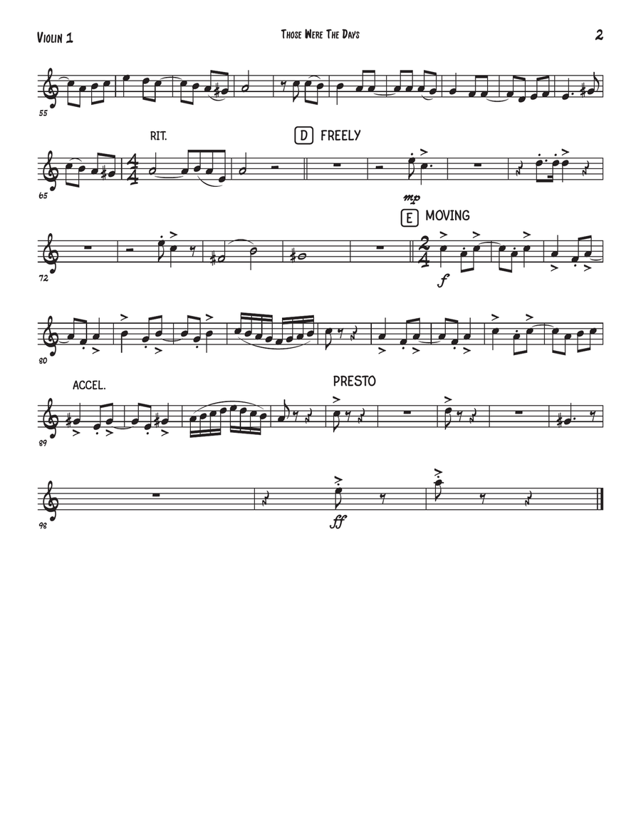 Those Were The Days Those Were The Days String Quartet scores gallery preview page 6