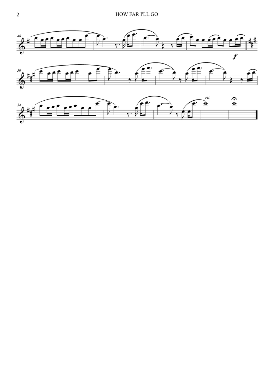 How Far I'll Go How Far I'll Go Flute Quartet scores gallery preview page 2