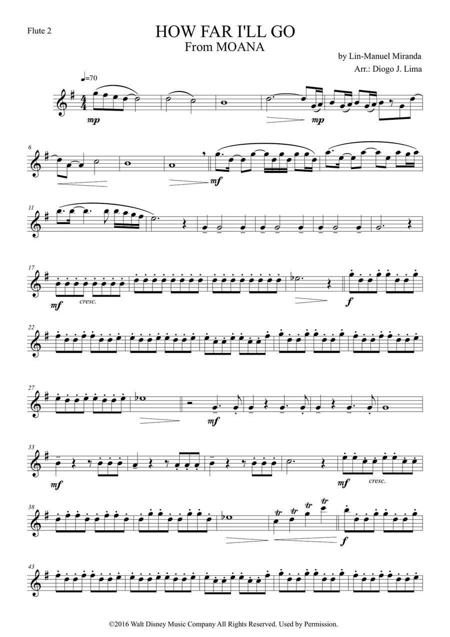 How Far I'll Go How Far I'll Go Flute Quartet scores gallery preview page 3