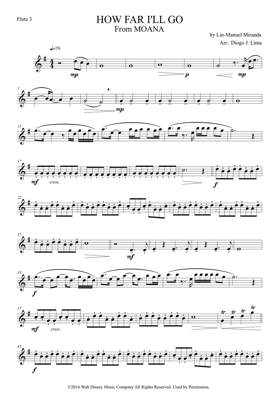 How Far I'll Go How Far I'll Go Flute Quartet scores gallery preview page 5