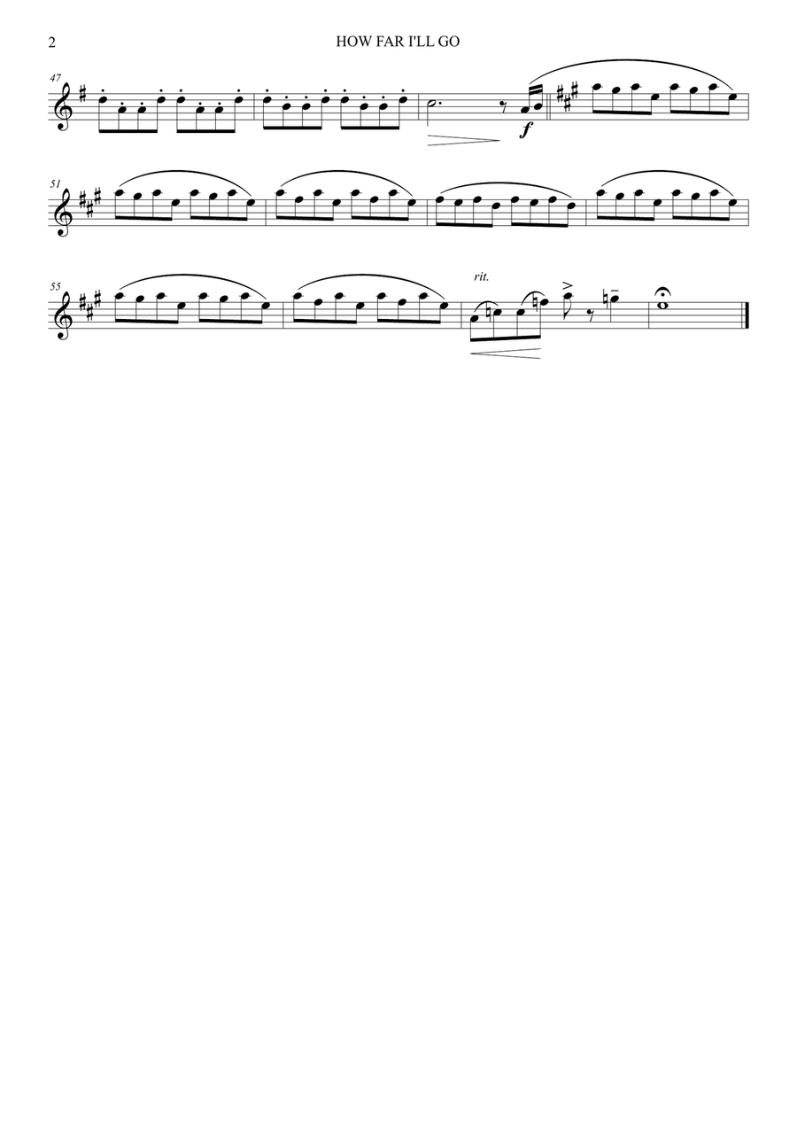 How Far I'll Go How Far I'll Go Flute Quartet scores gallery preview page 6