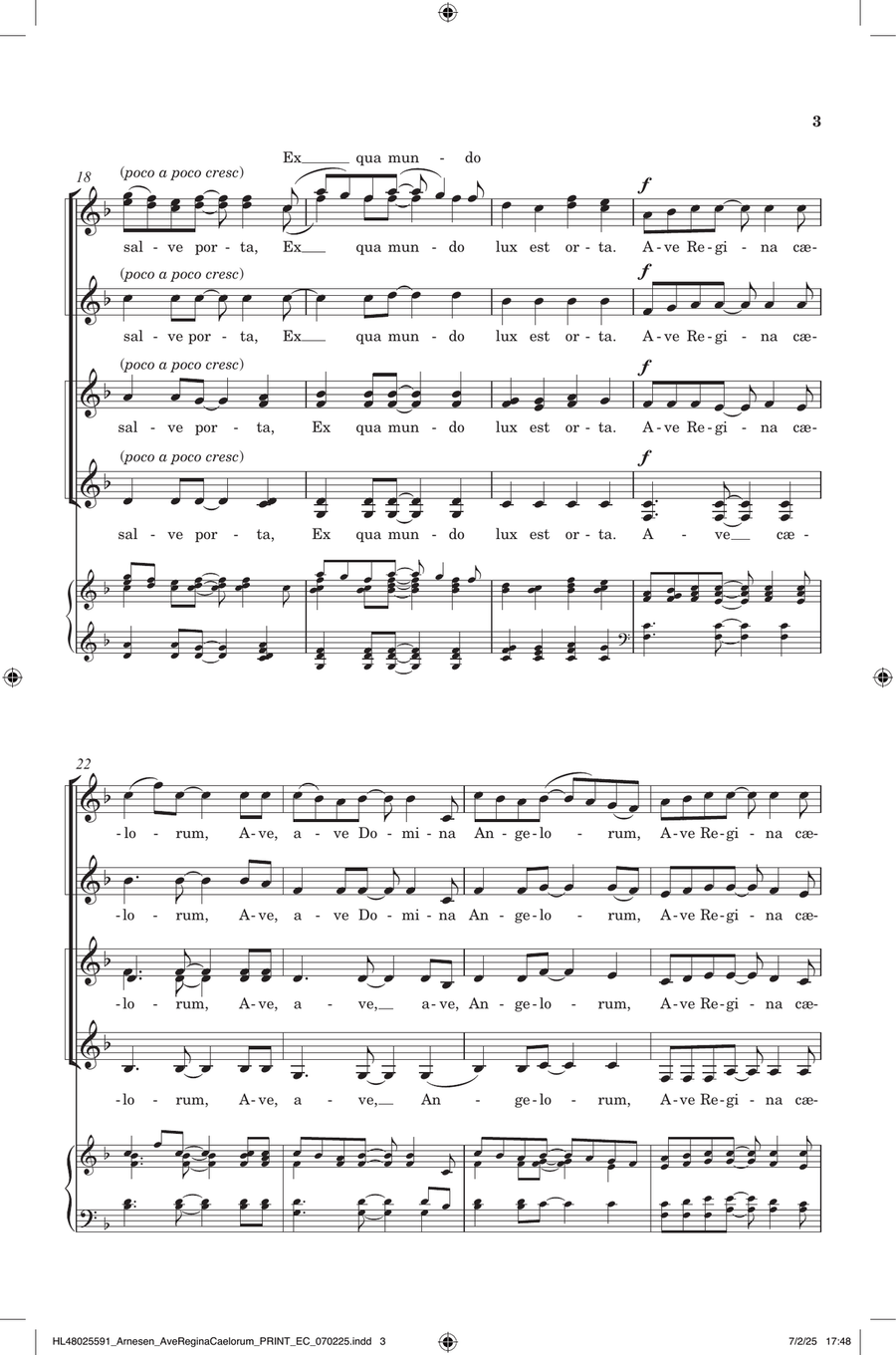 Ave Regina Caelorum Ave Regina Caelorum SSAA scores gallery preview page 3