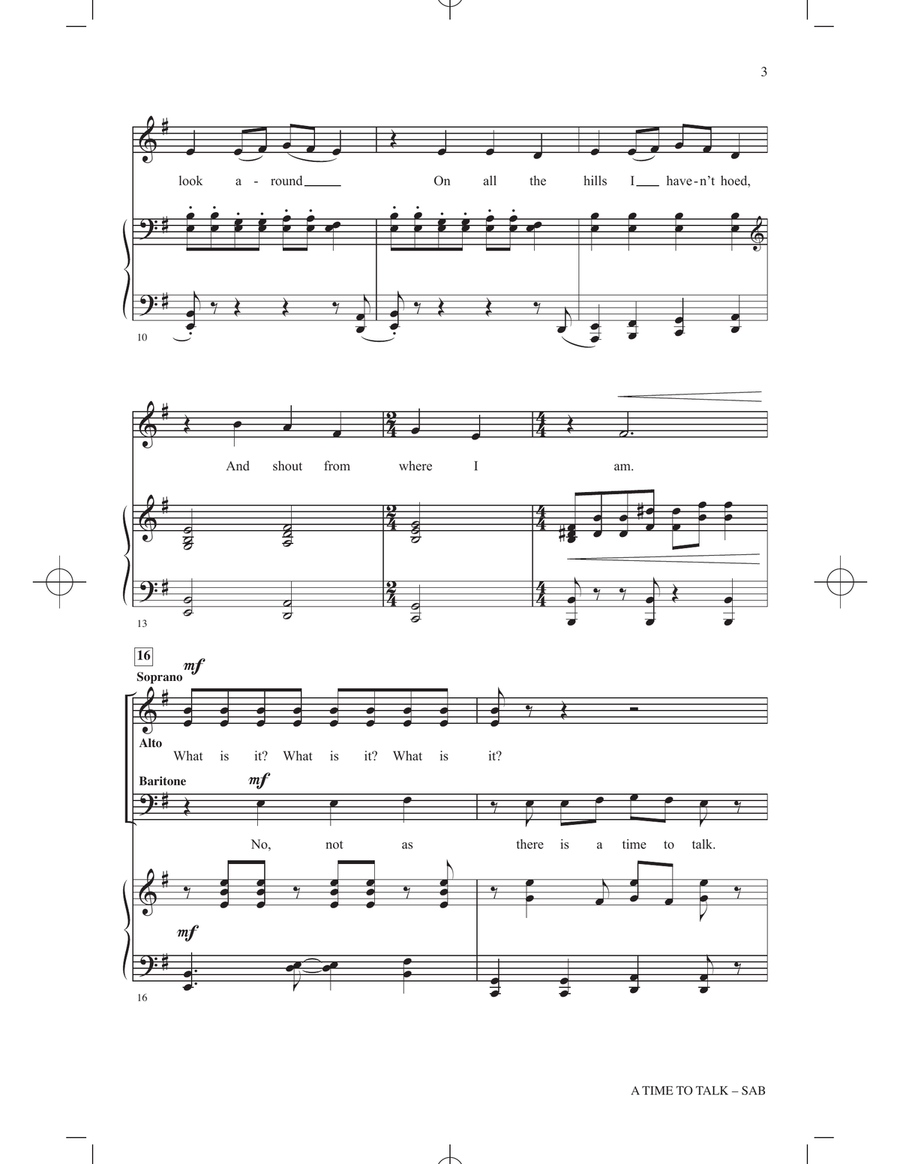 A Time To Talk A Time To Talk 3-Part scores gallery preview page 2