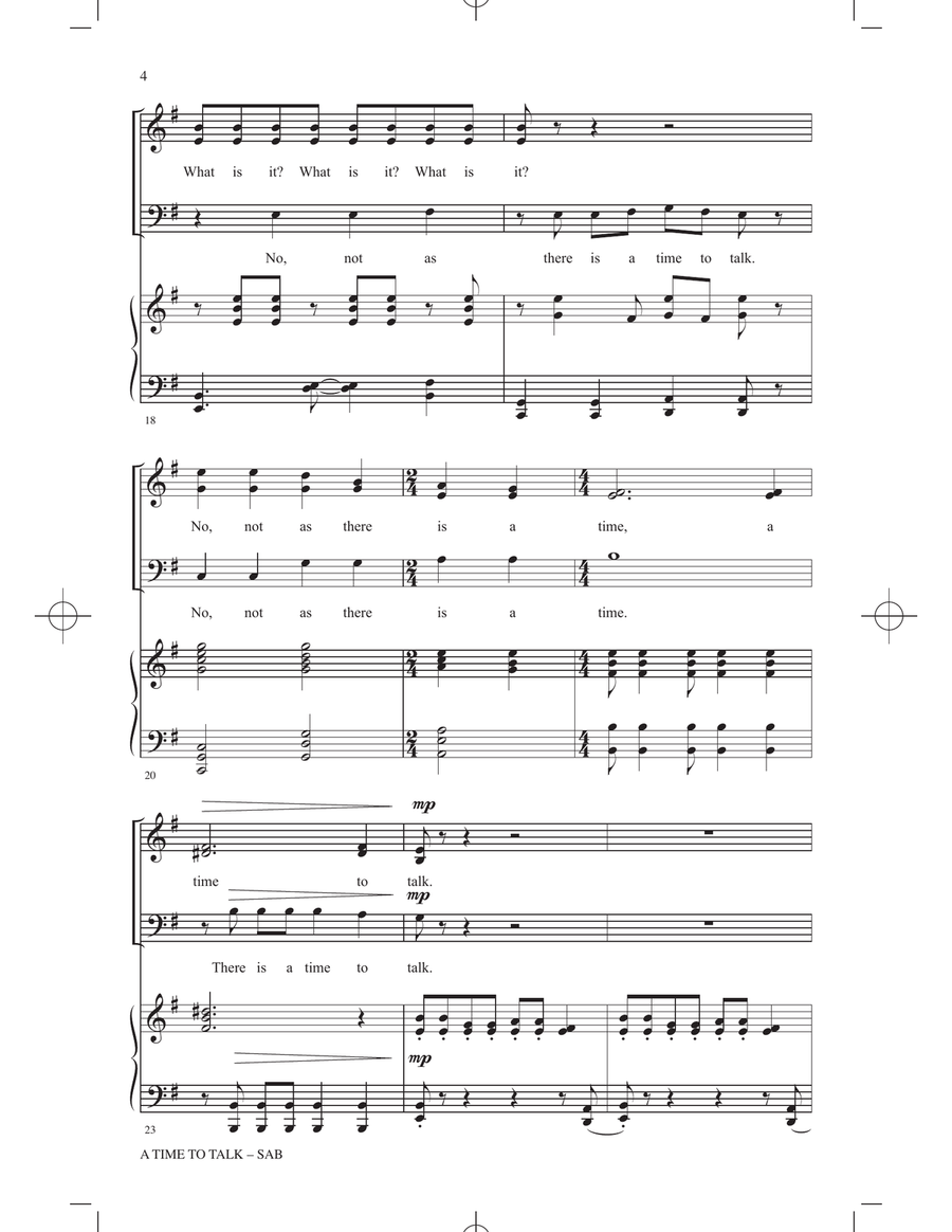 A Time To Talk A Time To Talk 3-Part scores gallery preview page 3