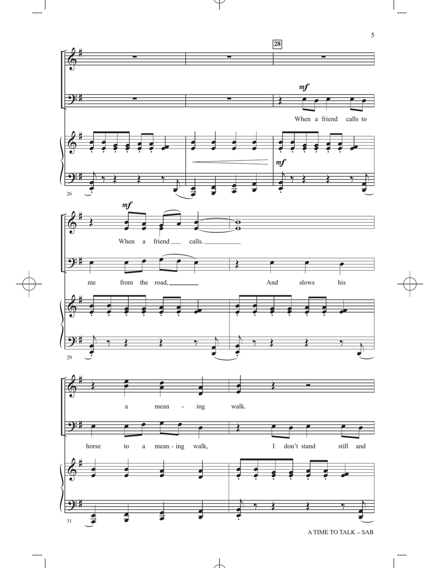 A Time To Talk A Time To Talk 3-Part scores gallery preview page 4