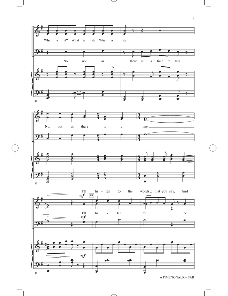 A Time To Talk A Time To Talk 3-Part scores gallery preview page 6