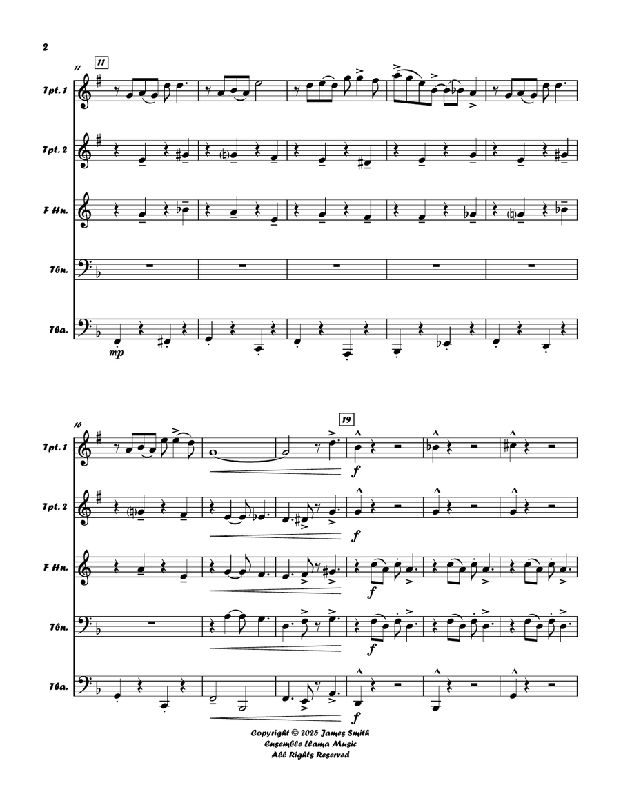 Ain't Misbehavin' (Fats Waller) For Brass Quintet Brass Quintet scores gallery preview page 2