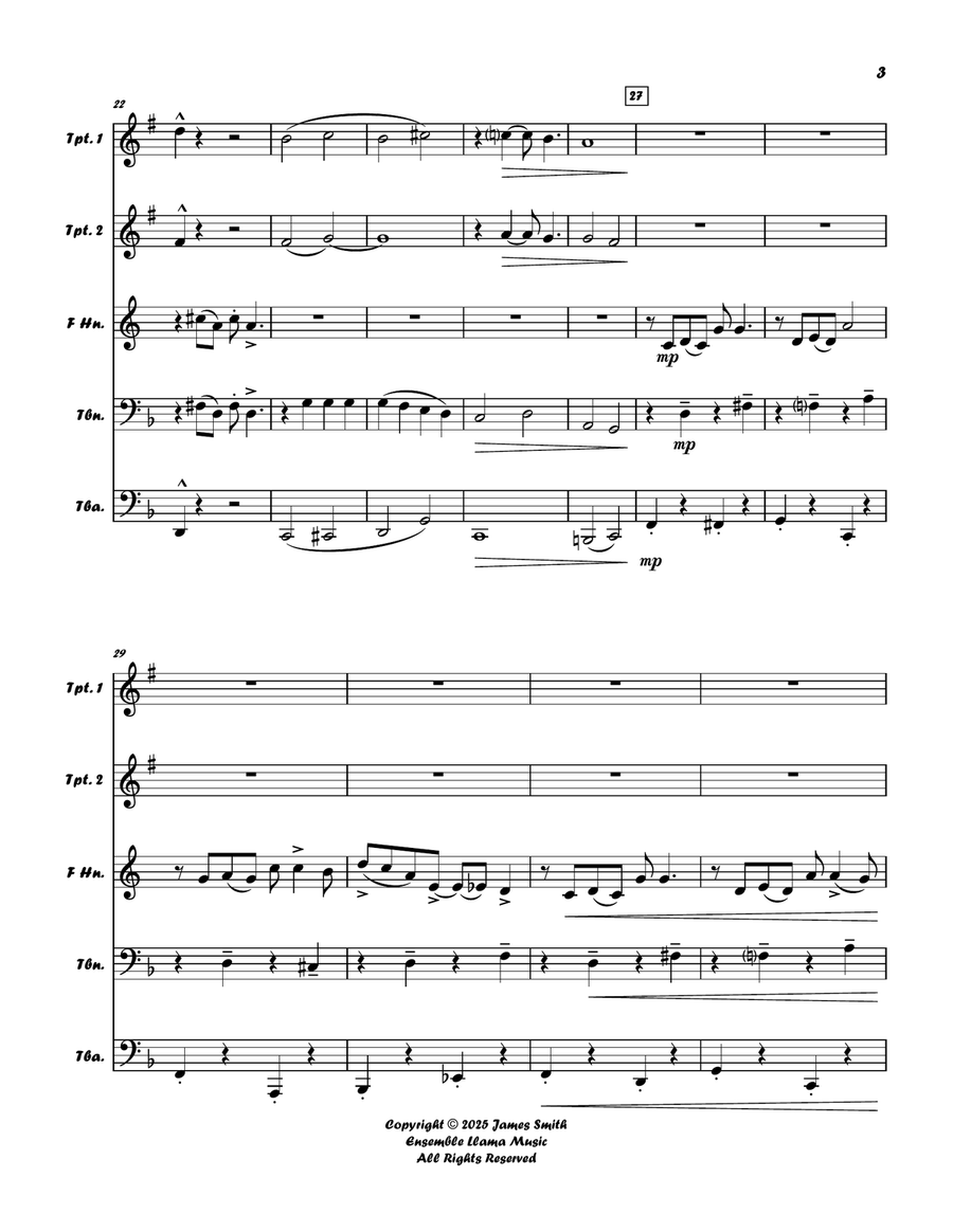 Ain't Misbehavin' (Fats Waller) For Brass Quintet Brass Quintet scores gallery preview page 3