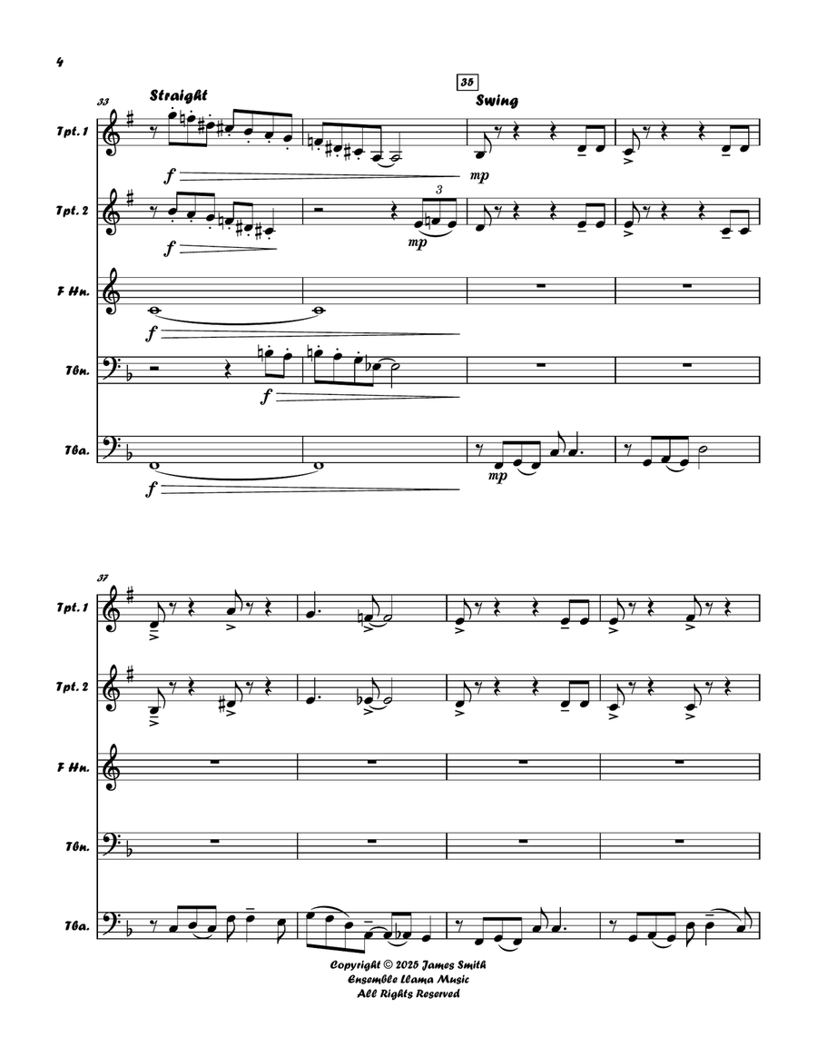 Ain't Misbehavin' (Fats Waller) For Brass Quintet Brass Quintet scores gallery preview page 4