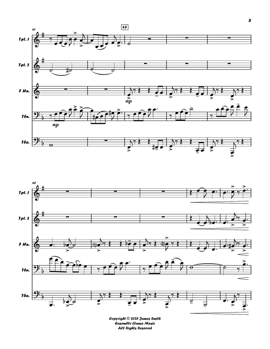 Ain't Misbehavin' (Fats Waller) For Brass Quintet Brass Quintet scores gallery preview page 5