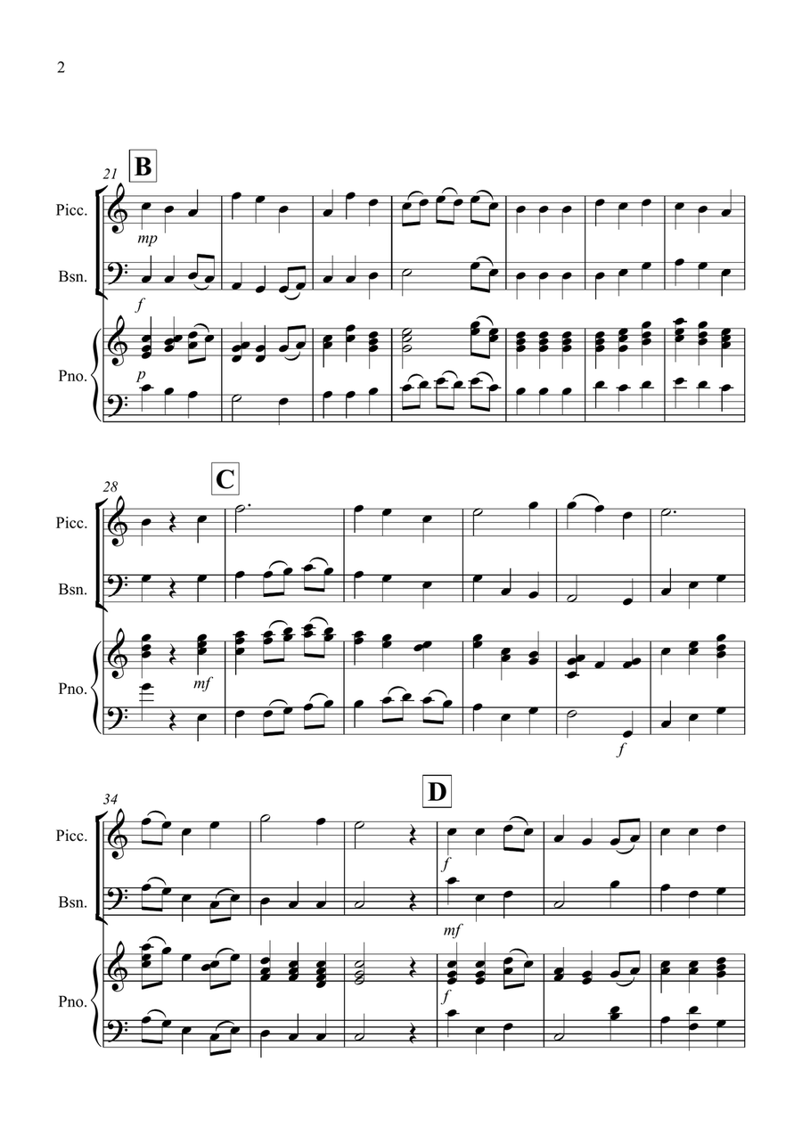 Be Thou My Vision for Piccolo for Bassoon Duet Woodwind Duet scores gallery preview page 2
