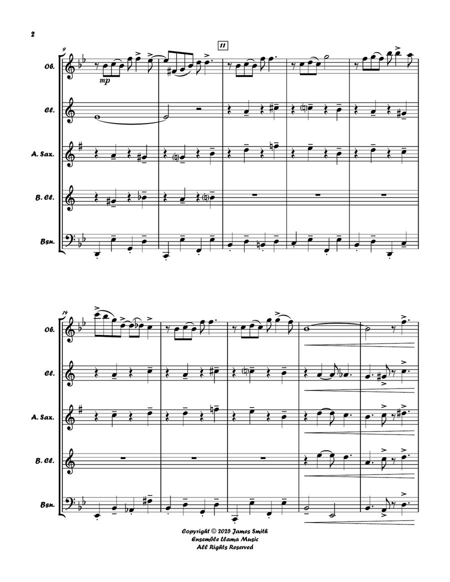 Ain't Misbehavin' (Fats Waller) For Reed Quintet Woodwind Ensemble scores gallery preview page 2