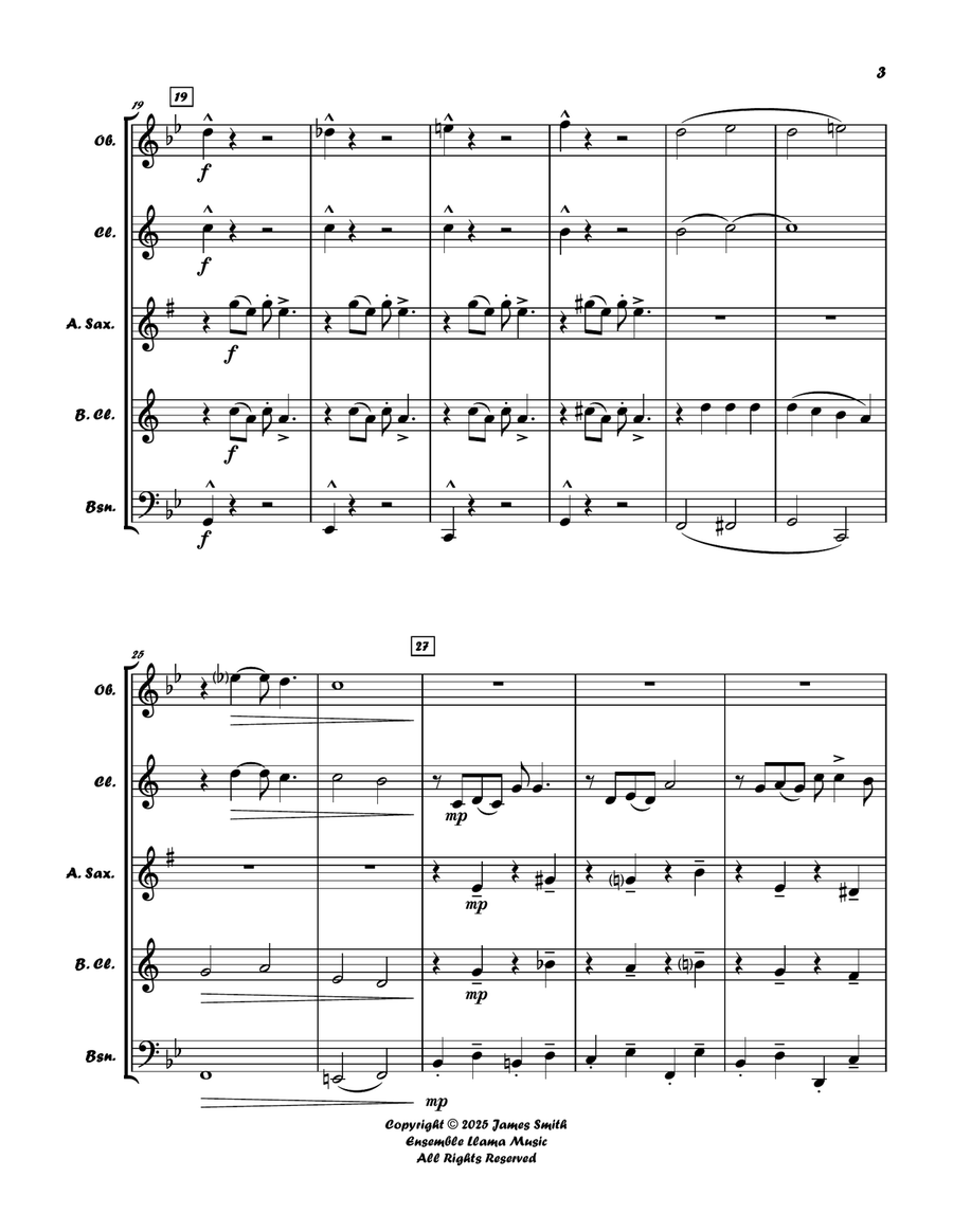 Ain't Misbehavin' (Fats Waller) For Reed Quintet Woodwind Ensemble scores gallery preview page 3