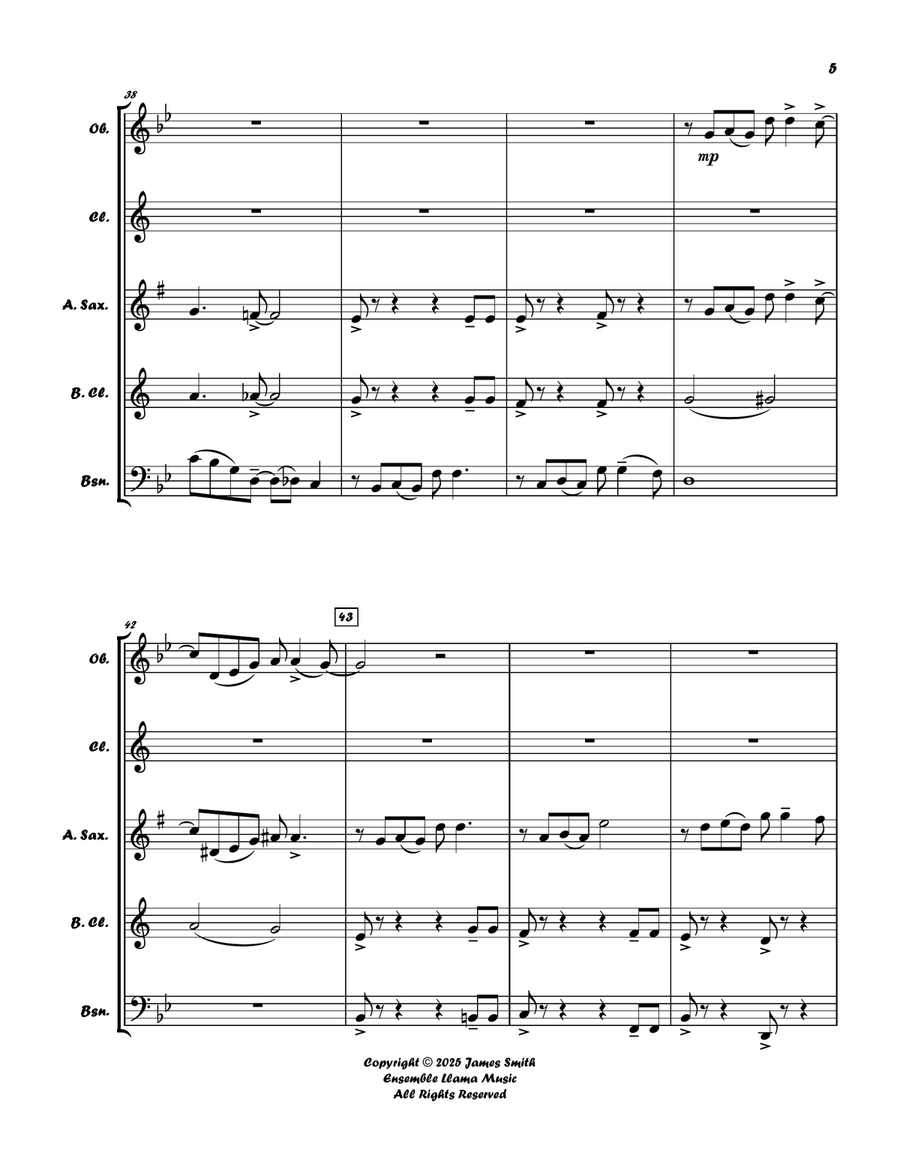 Ain't Misbehavin' (Fats Waller) For Reed Quintet Woodwind Ensemble scores gallery preview page 5