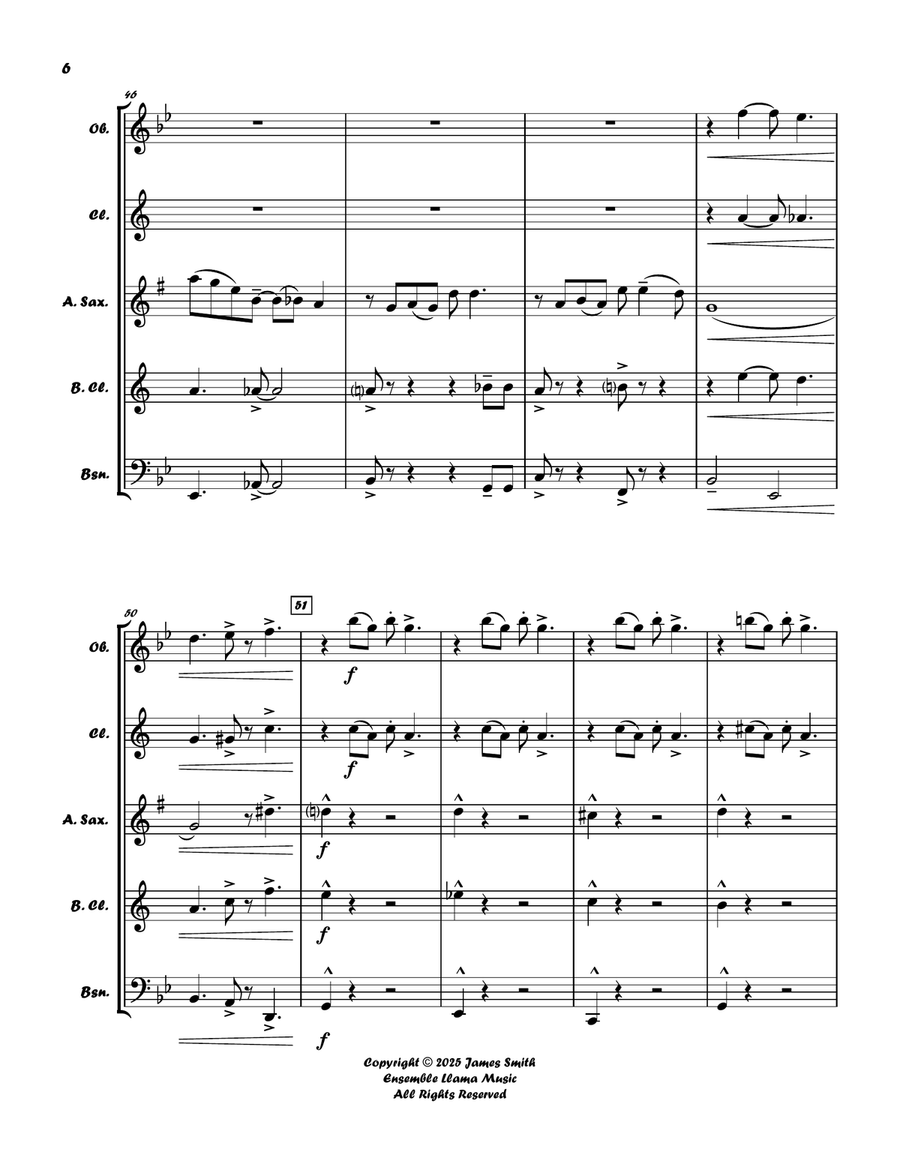 Ain't Misbehavin' (Fats Waller) For Reed Quintet Woodwind Ensemble scores gallery preview page 6