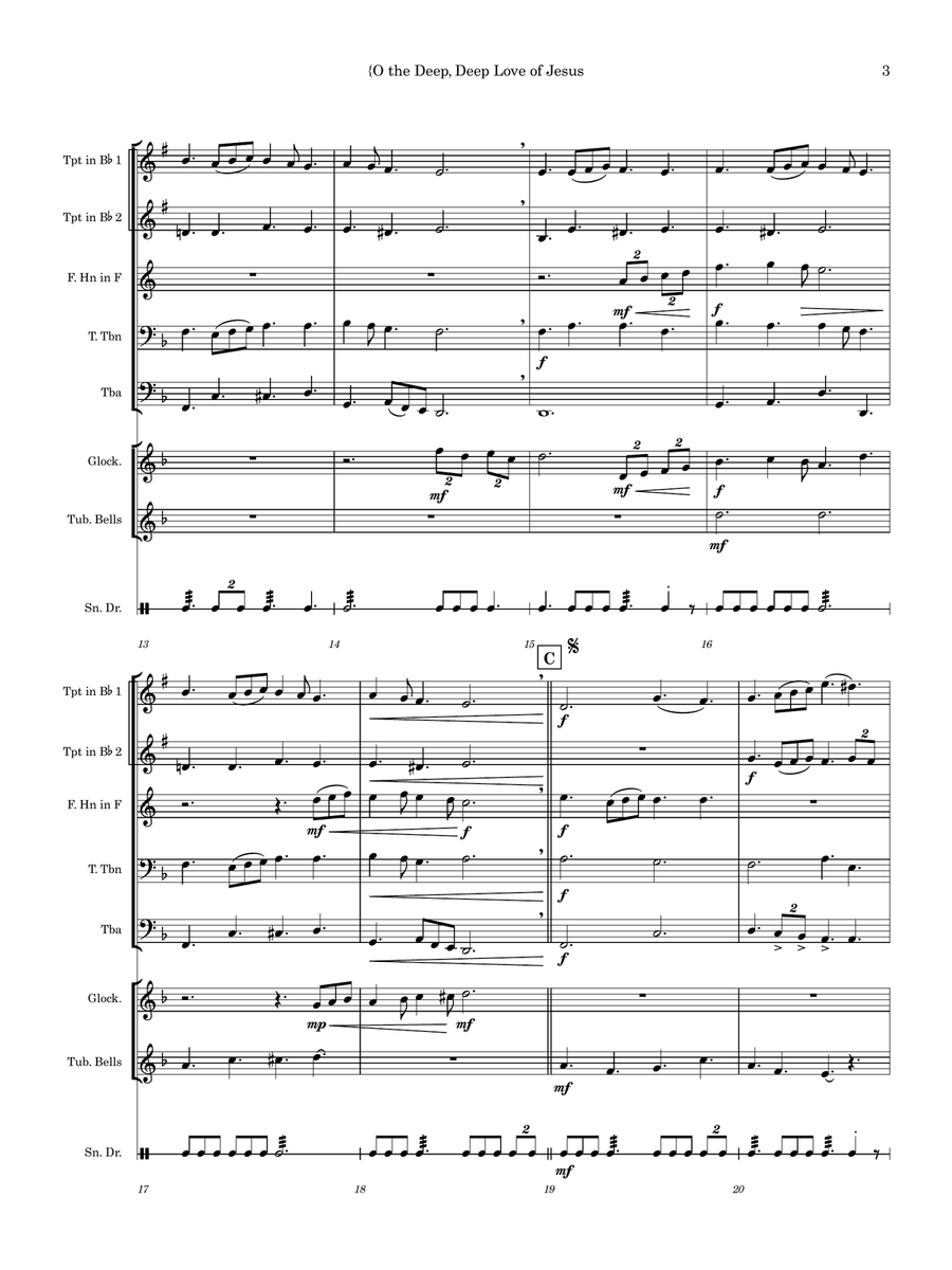 O The Deep, Deep Love of Jesus Large Ensemble scores gallery preview page 4