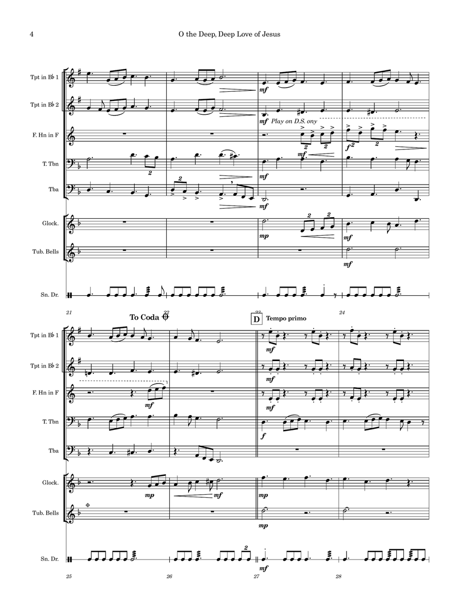 O The Deep, Deep Love of Jesus Large Ensemble scores gallery preview page 5