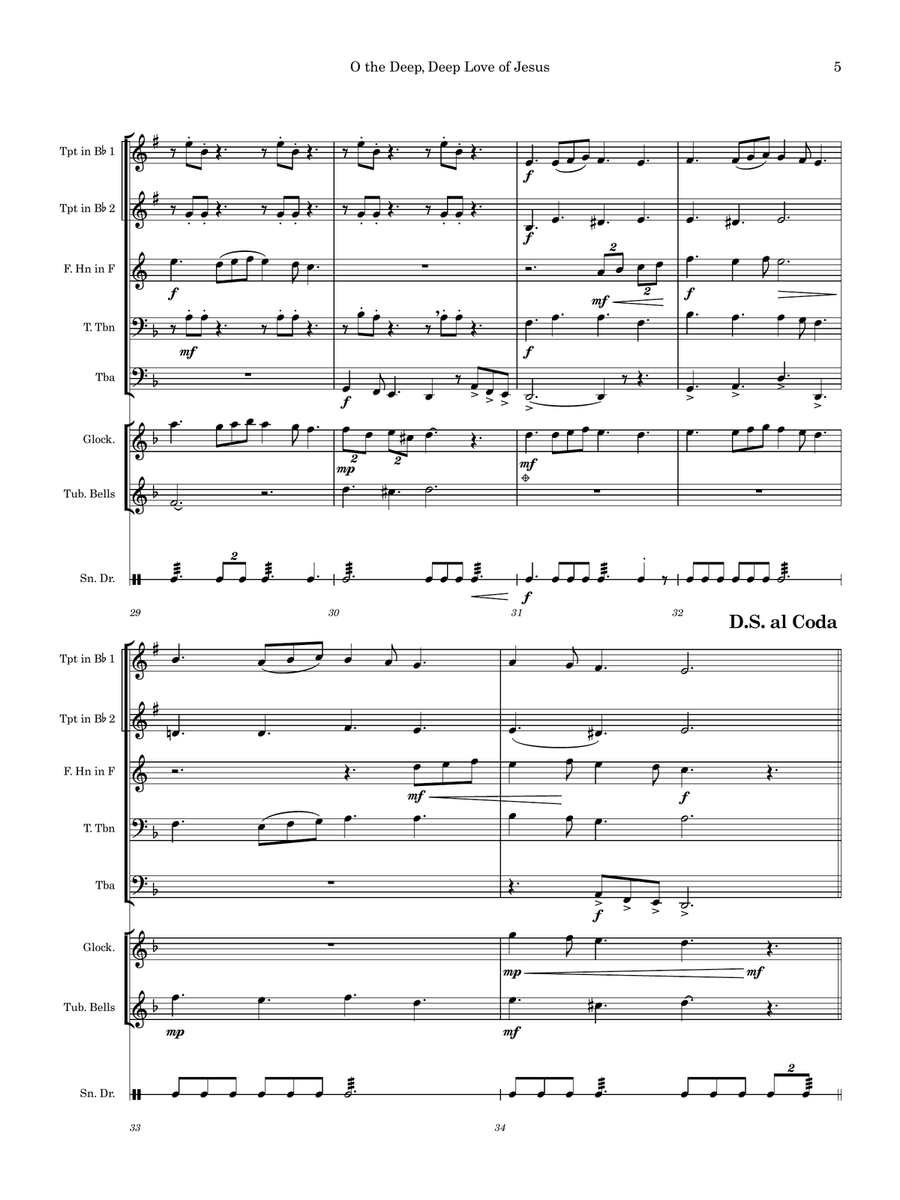 O The Deep, Deep Love of Jesus Large Ensemble scores gallery preview page 6