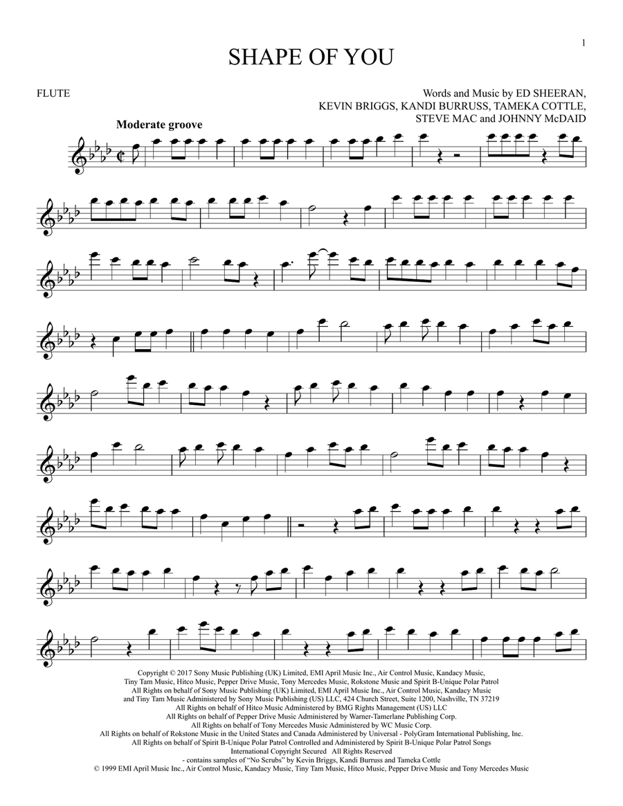 Shape Of You Shape Of You Flute Solo scores gallery preview page 1