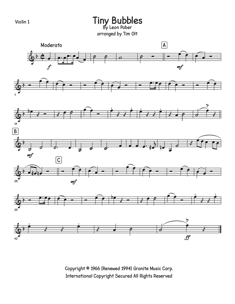 Tiny Bubbles Tiny Bubbles String Quartet scores gallery preview page 4