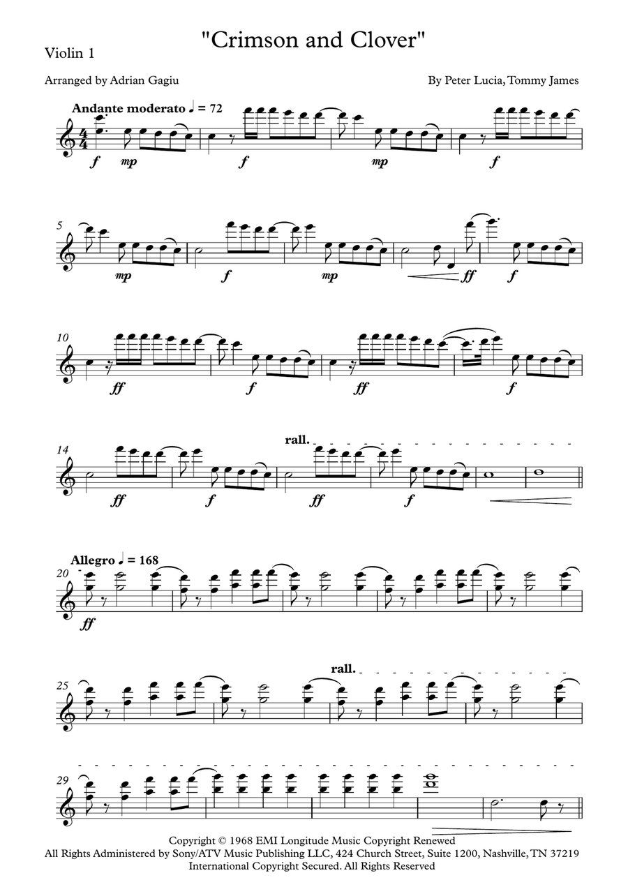 Crimson And Clover Crimson And Clover String Quartet scores gallery preview page 5