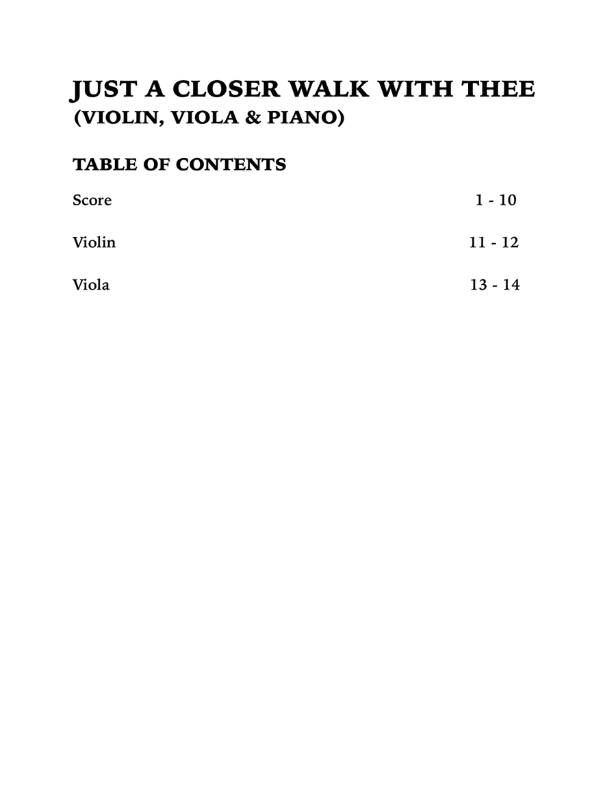 Just a Closer Walk With Thee / Solace (Trio for Violin, Viola and Piano) Small Ensemble scores gallery preview page 4