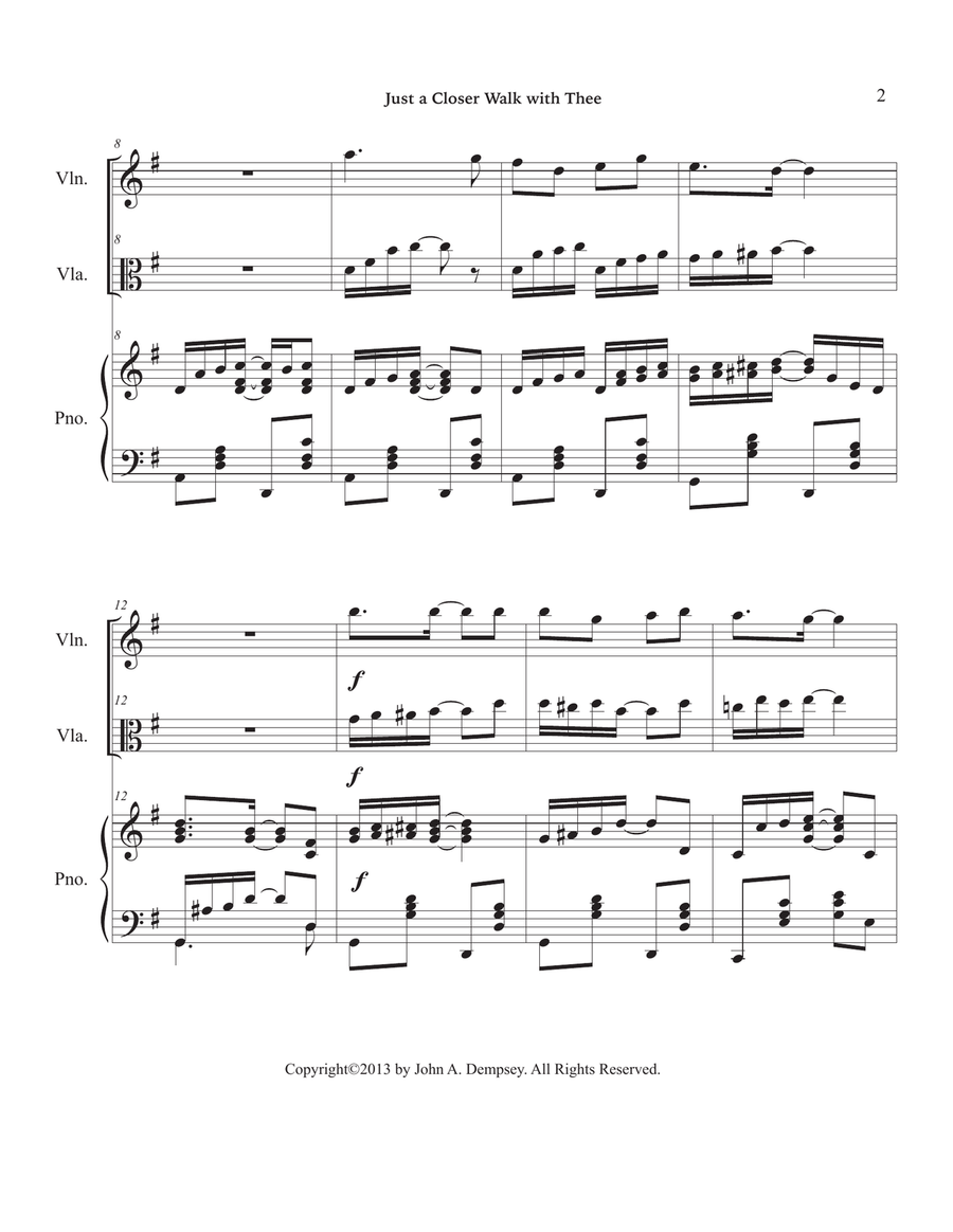 Just a Closer Walk With Thee / Solace (Trio for Violin, Viola and Piano) Small Ensemble scores gallery preview page 6