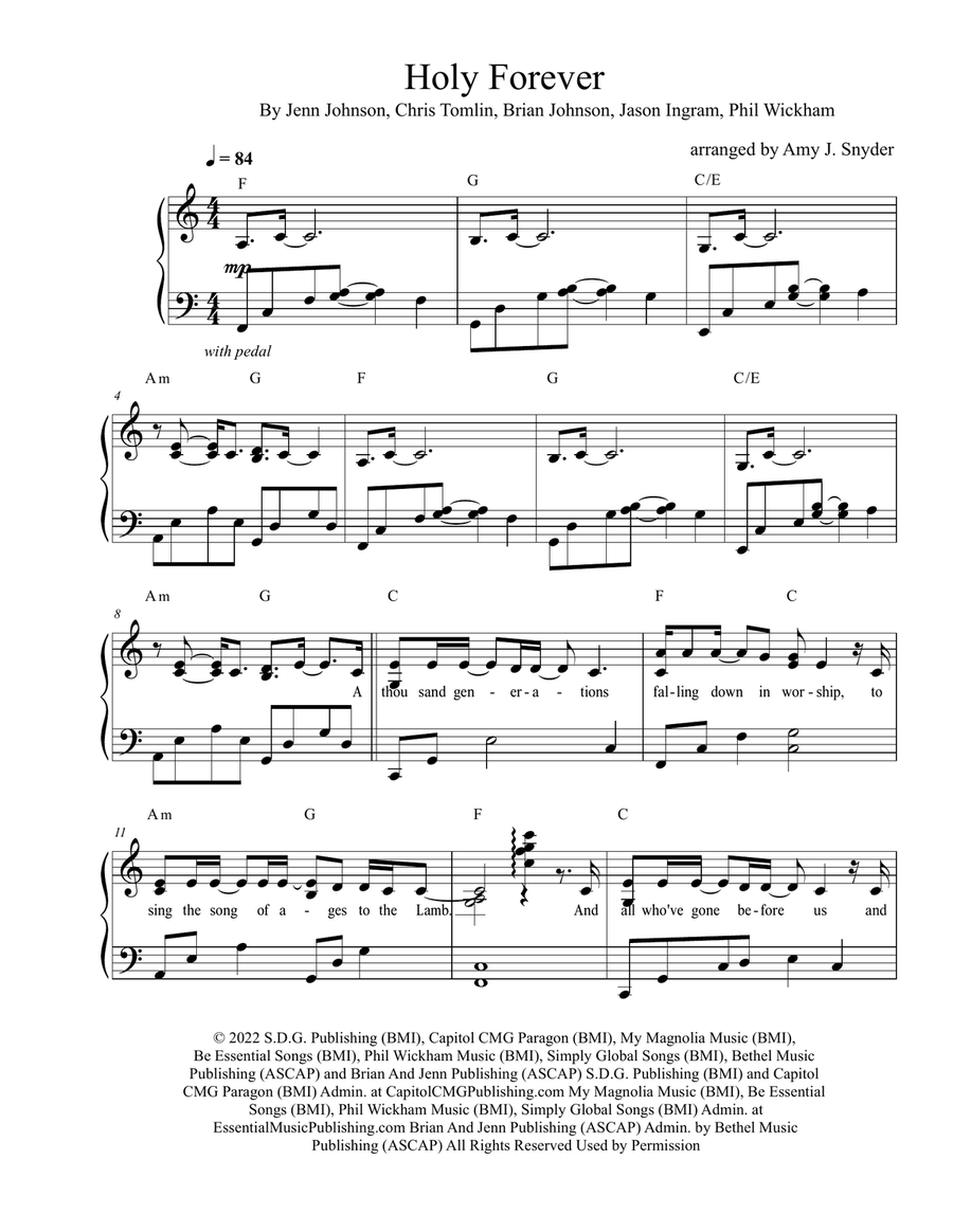 Holy Forever Piano Solo scores gallery preview page 2
