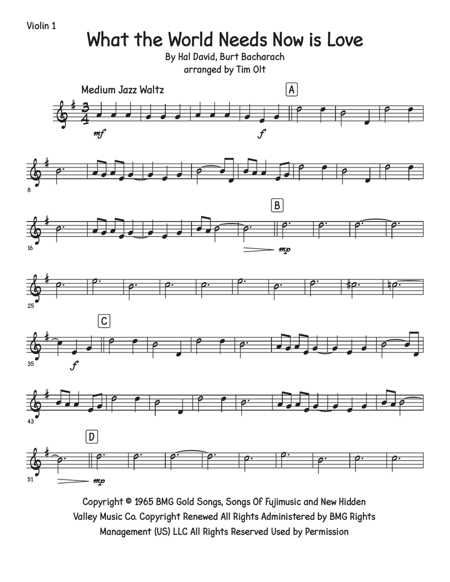 What The World Needs Now Is Love String Quartet scores gallery preview page 5