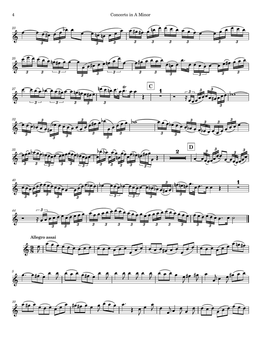 Concerto in A Minor - BWV 1041 Chamber Music scores gallery preview page 4
