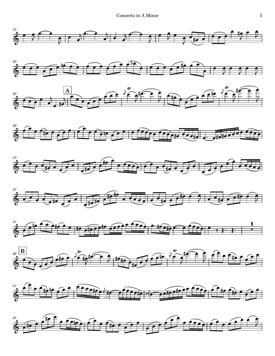 Concerto in A Minor - BWV 1041 Chamber Music scores gallery preview page 5