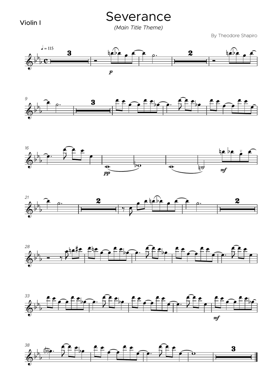 Severance - Main Title Theme String Quartet scores gallery preview page 4