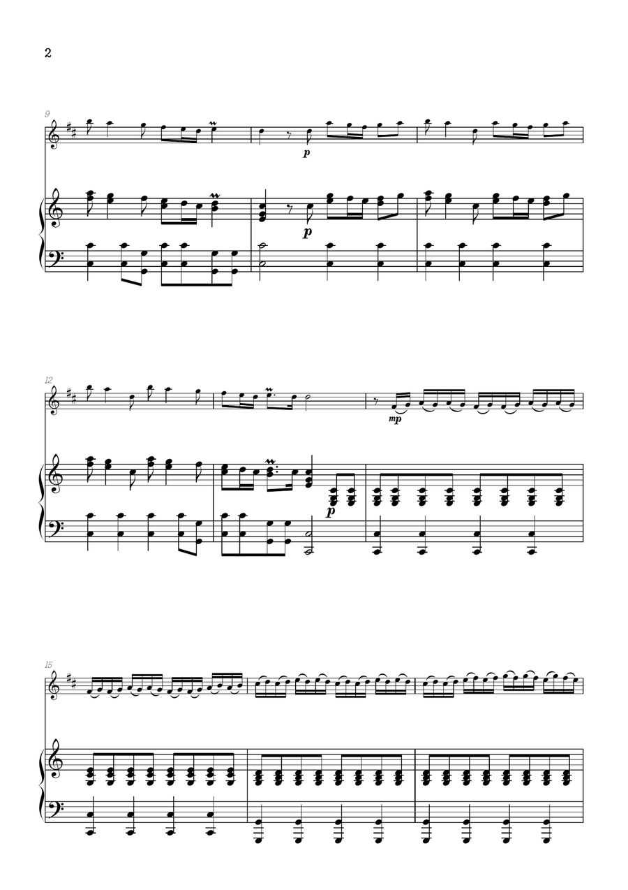 Vivaldi • The Four Seasons: Spring | Cmaj • trumpet sheet music w/ piano accompaniment Chamber Music scores gallery preview page 2
