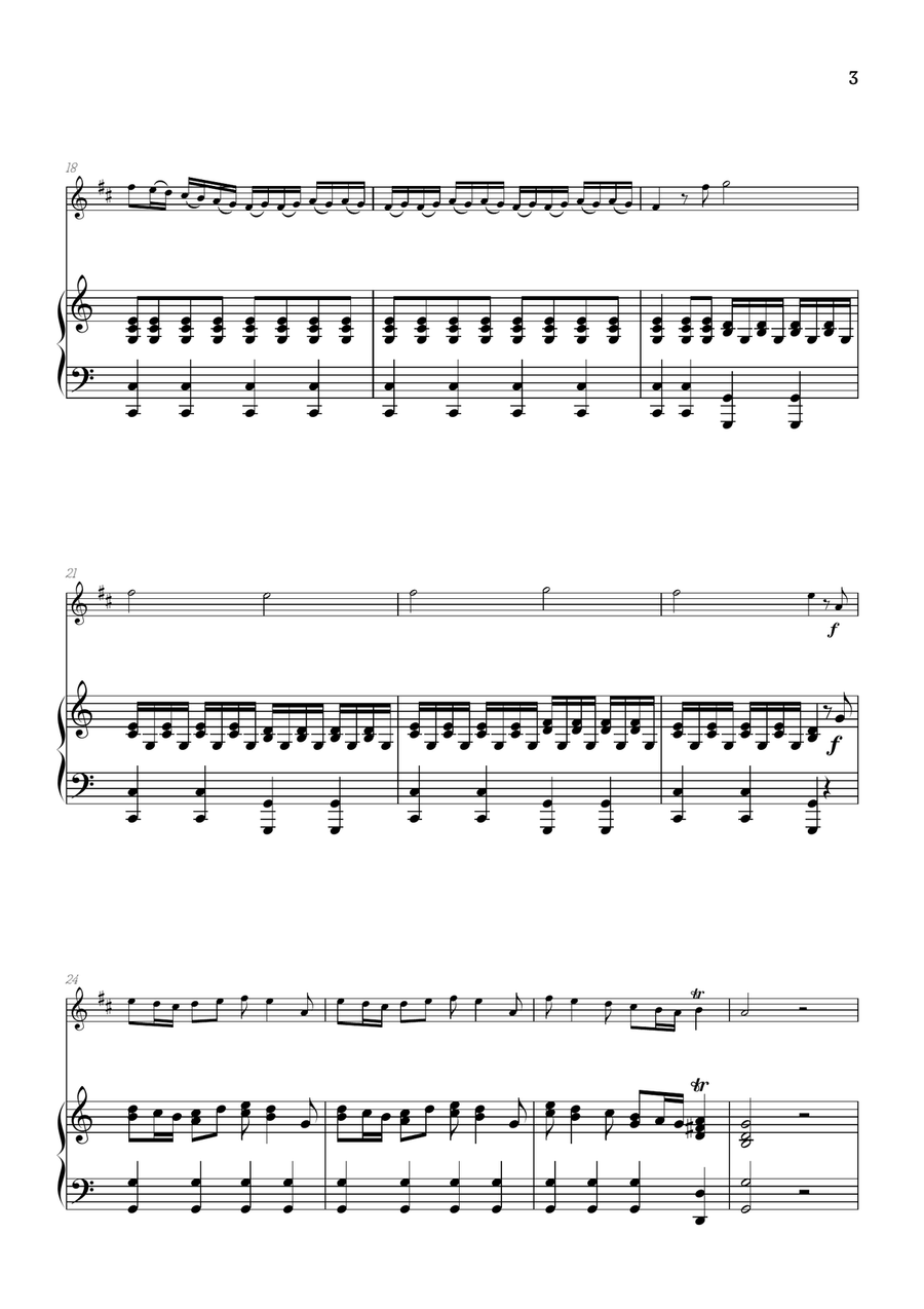 Vivaldi • The Four Seasons: Spring | Cmaj • trumpet sheet music w/ piano accompaniment Chamber Music scores gallery preview page 3