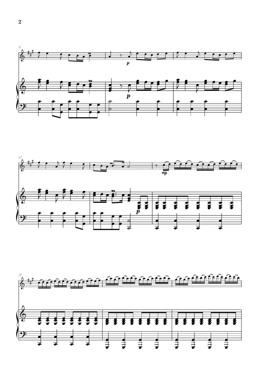Vivaldi • The Four Seasons: Spring | Cmaj • alto sax sheet music w/ piano accompaniment Chamber Music scores gallery preview page 2