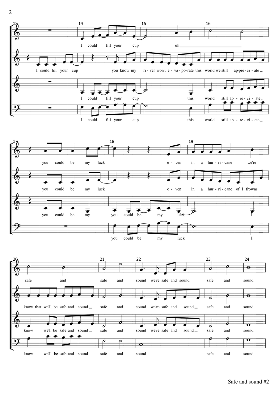 Safe And Sound Safe And Sound 4-Part scores gallery preview page 2