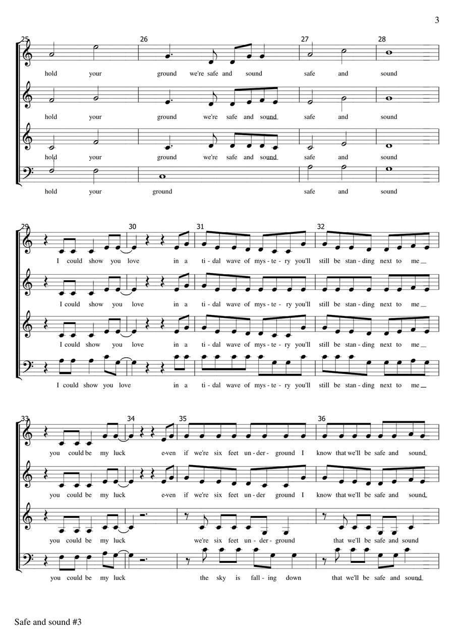 Safe And Sound Safe And Sound 4-Part scores gallery preview page 3