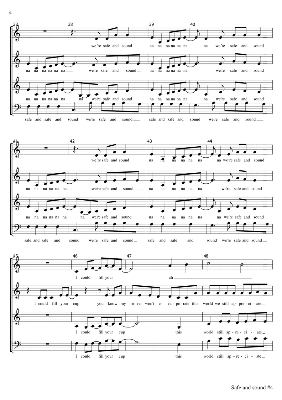 Safe And Sound Safe And Sound 4-Part scores gallery preview page 4