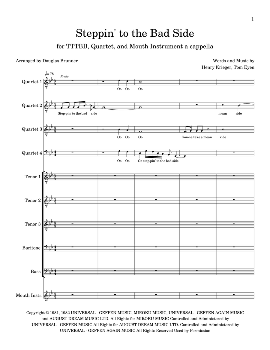 Steppin' To The Bad Side Steppin' To The Bad Side TTBB scores gallery preview page 2