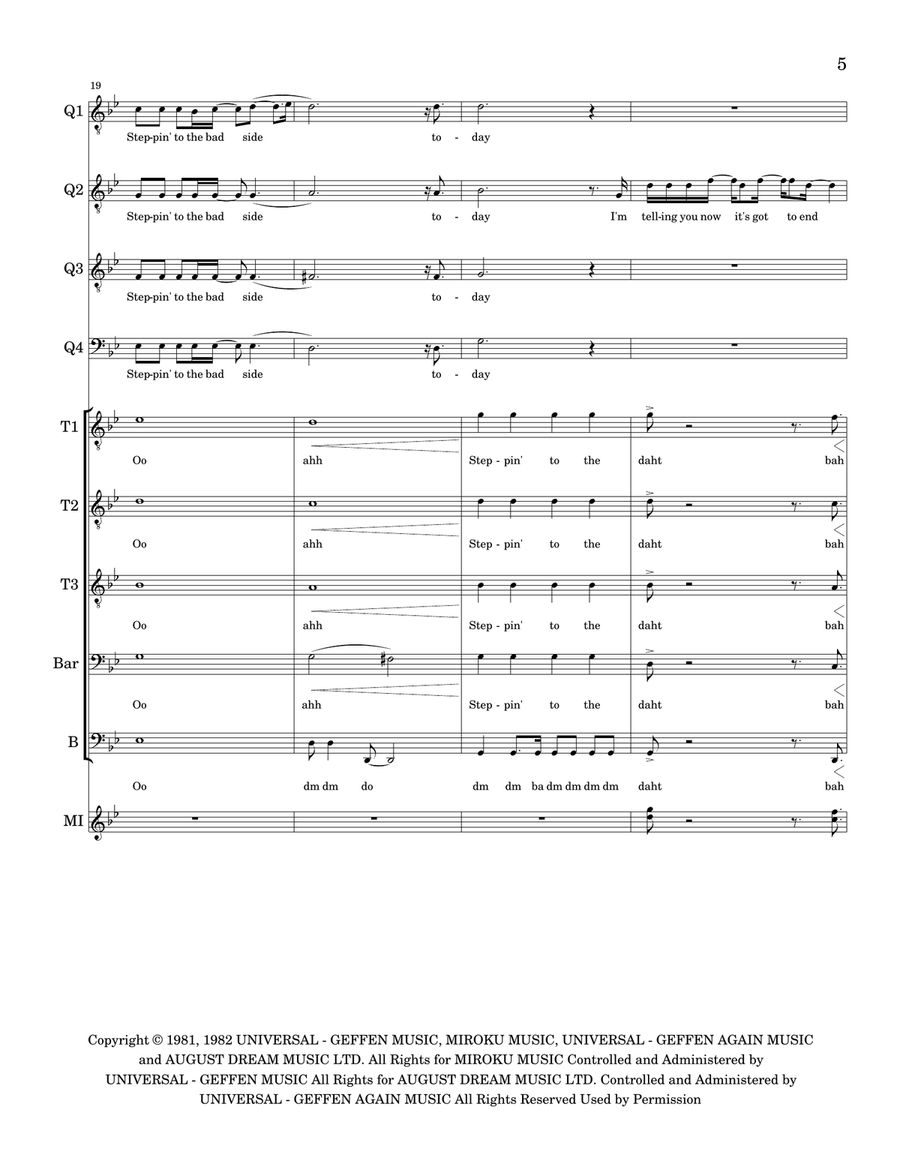 Steppin' To The Bad Side Steppin' To The Bad Side TTBB scores gallery preview page 6