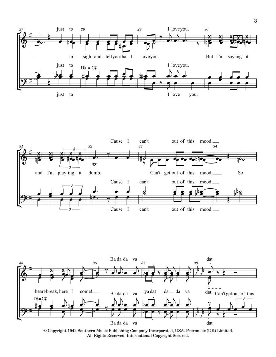 Can't Get Out Of This Mood 4-Part scores gallery preview page 3