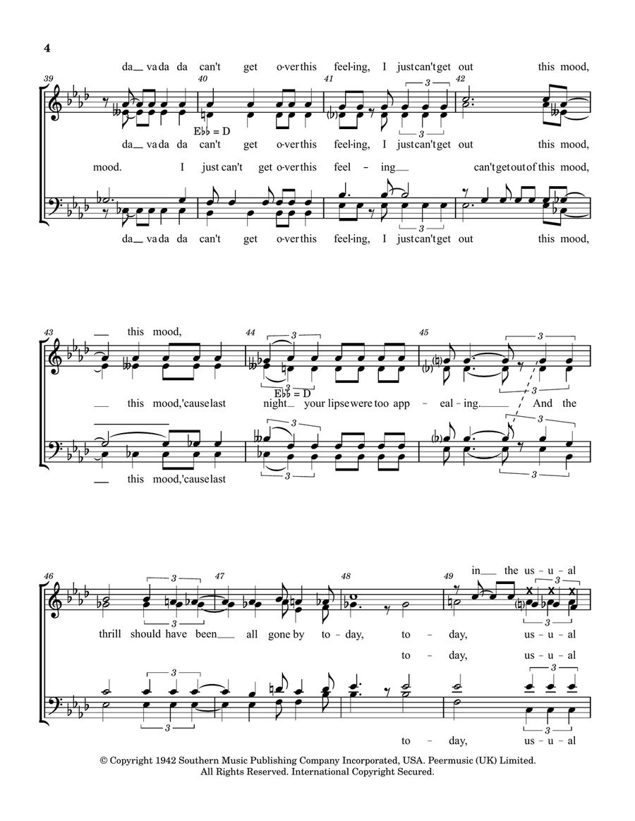 Can't Get Out Of This Mood 4-Part scores gallery preview page 4